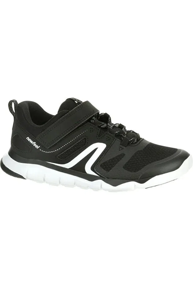 Детские спортивные туфли для девочек с липучкой PW 540 JR Decathlon, Black/Pearl Gray
