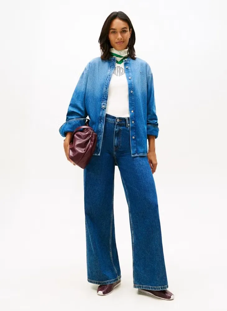 Рубашка джинсовая с логотипом Tommy Hilfiger, светящийся — фото 4