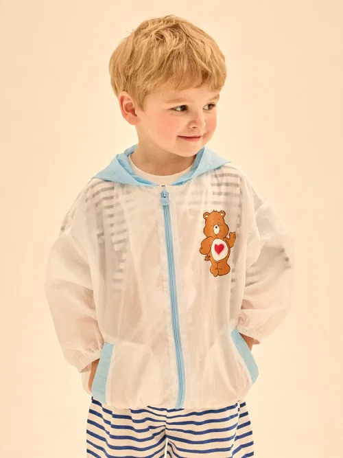 Детская куртка-бомбер с принтом Tendery Heart Bear CAREBEARS, Light Blue