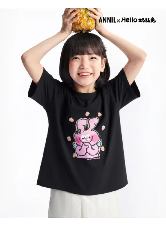 Футболка с принтом Hello Kitty, Annil, черный