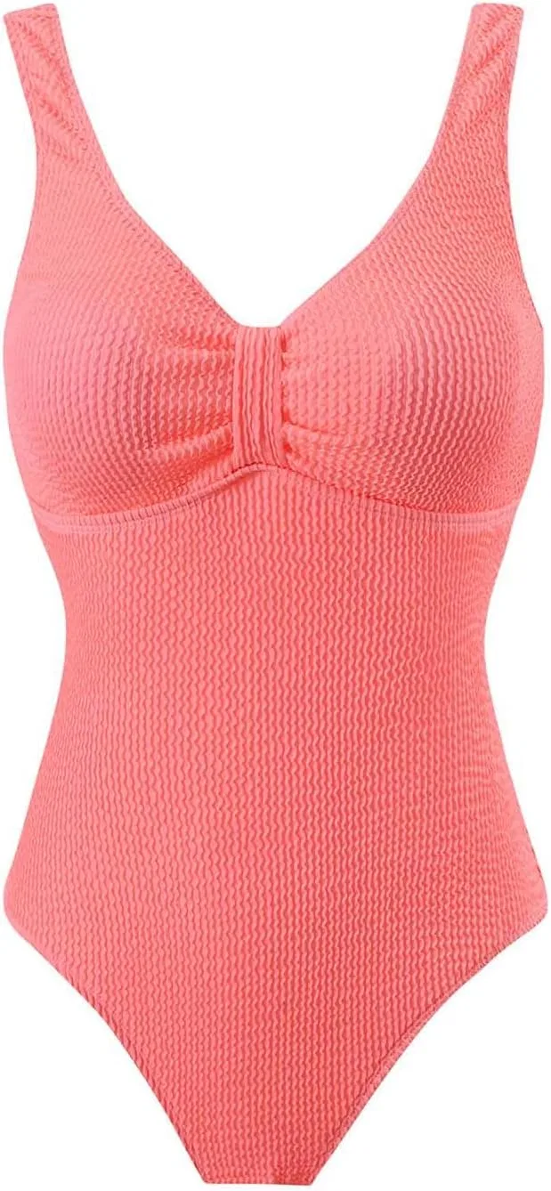 Женский слитный купальник с утяжкой живота Push Up, Pink