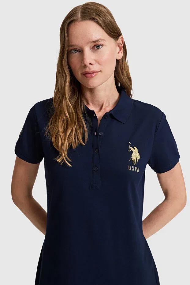 Женское платье с коротким рукавом поло U.S. Polo Assn., Navy Blue — фото 2