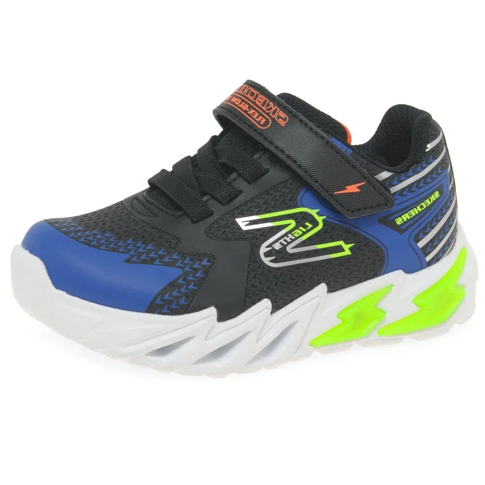 Детские спортивные туфли для мальчиков с подсветкой Flex-Glow Bolt Skechers, Black And Blue