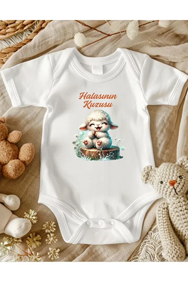 Детское боди для новорожденных хлопковое Hala written Lupi, Ecru Honey Foam