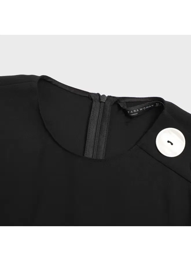 Рубашка с асимметричным кроем Zara, черно-белый — фото 4