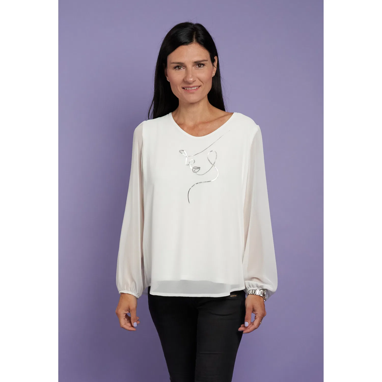 Женская блузка с длинным рукавом в стиле Lagenlook Seidel Moden, Offwhite