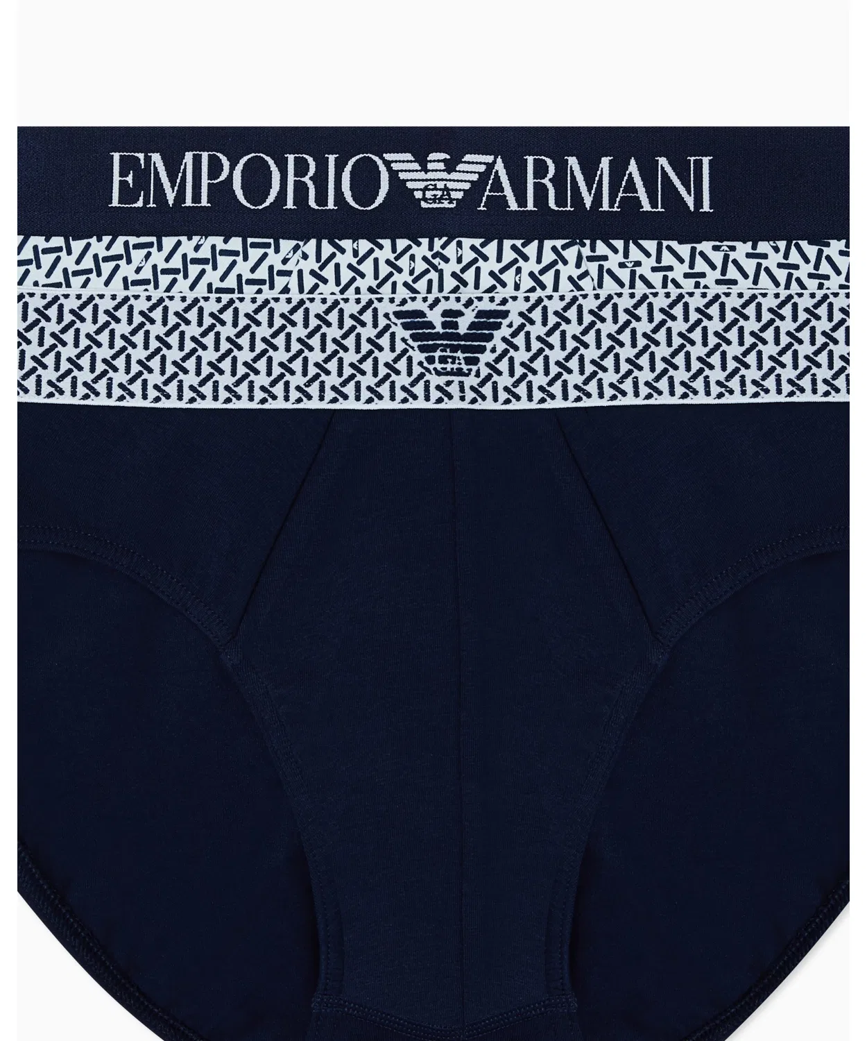 Мужские трусы-слипы с принтом, комплект из 2 штук, Emporio Armani, Blue — фото 2