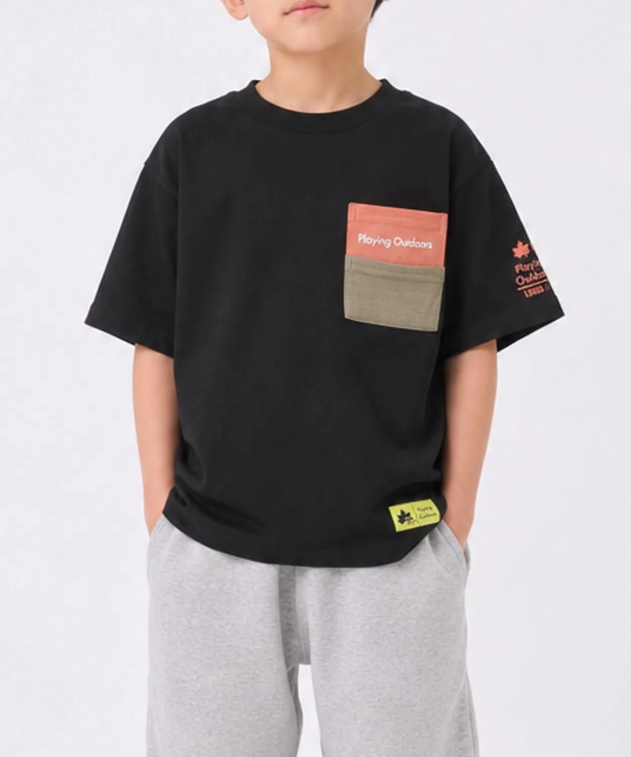 Детская футболка с коротким рукавом хлопковая LOGOS JOHN'S CLOSET, Black