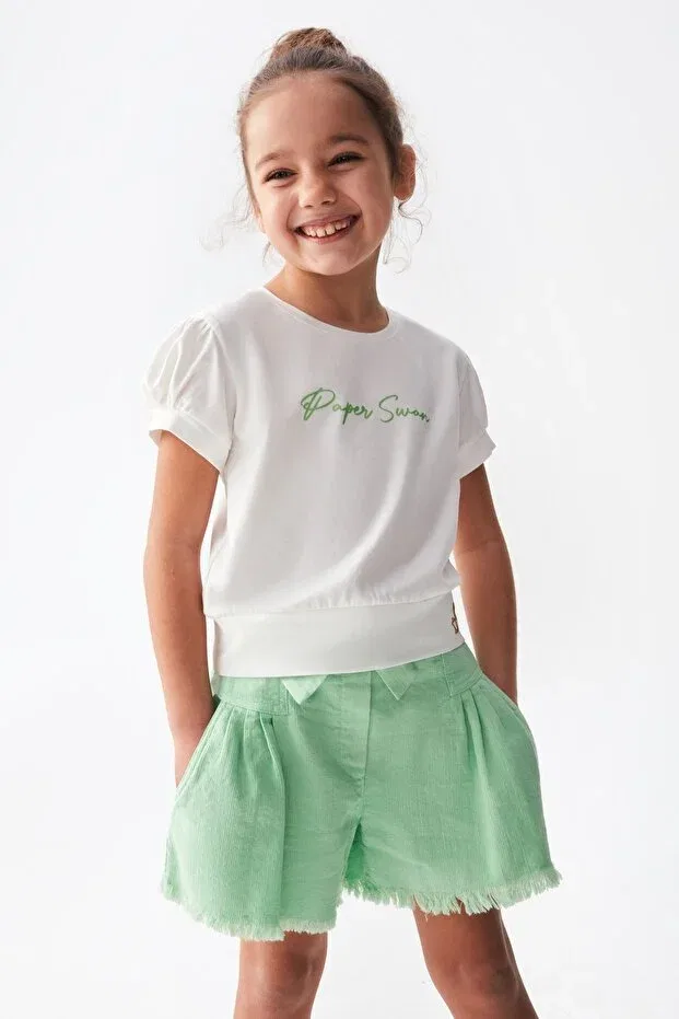 Детские шорты для девочек хлопковые Nk Kids, Green — фото 4
