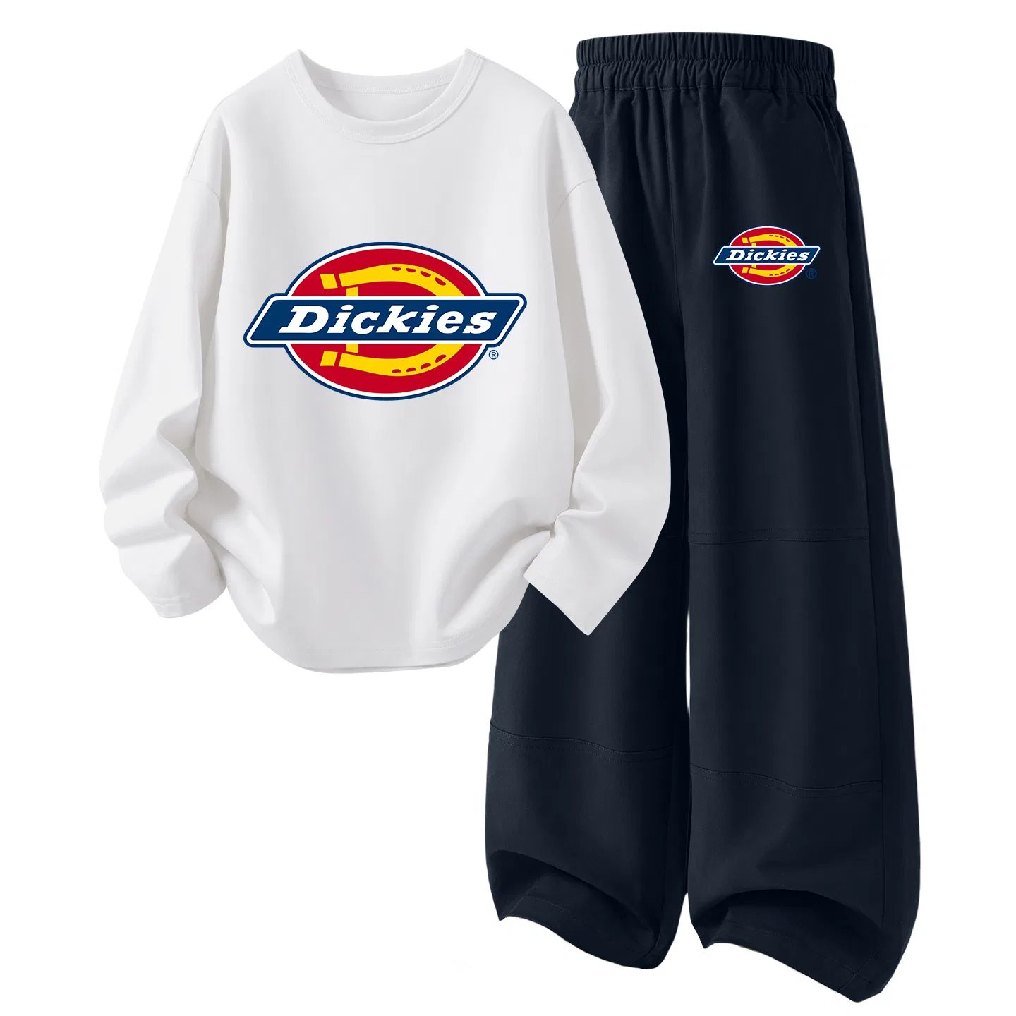 Детский комплект из футера с принтом Dickies, Standard Thick Gray Blue+Silicone Standard K Beech Wood Green — фото 3