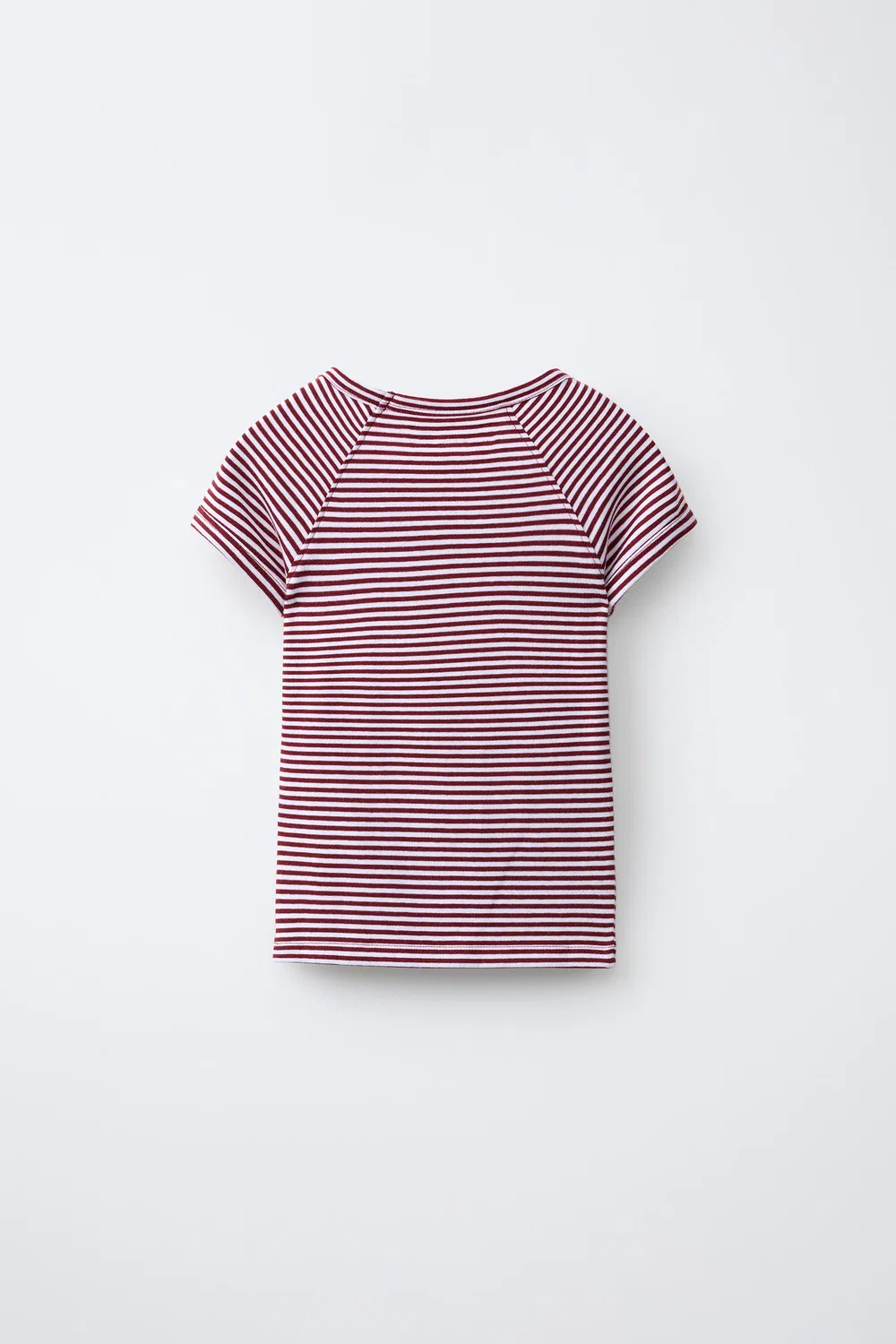 Футболка в полоску из смеси хлопка и модала. ZARA, Stripes — фото 2