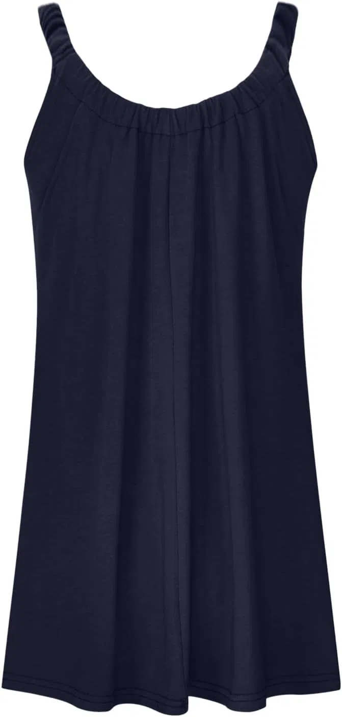 Женское пляжное платье без рукавов с цветочным принтом, Navy — фото 4