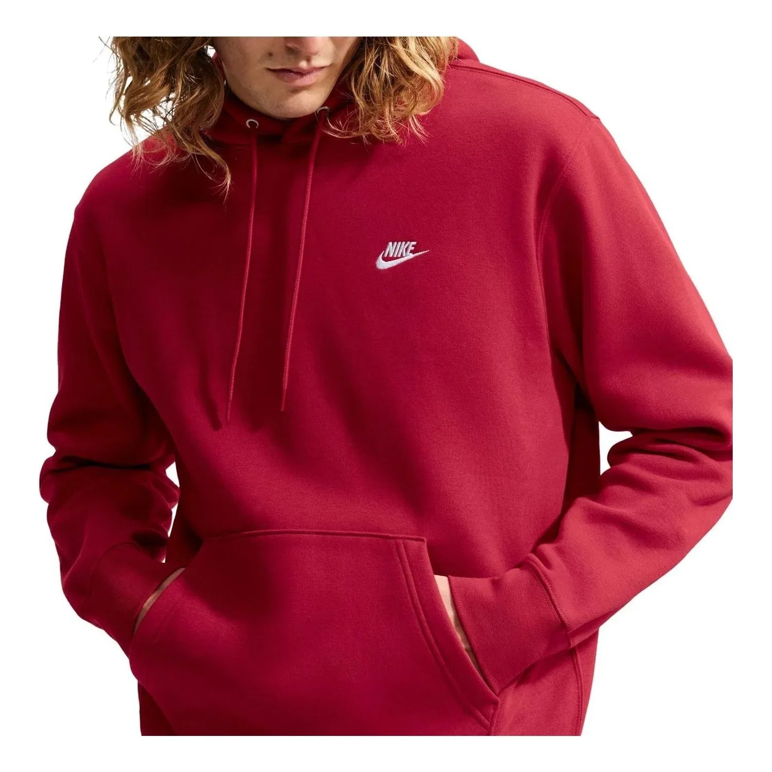 Мужское худи с длинным рукавом Nike Club Fleece, Красный