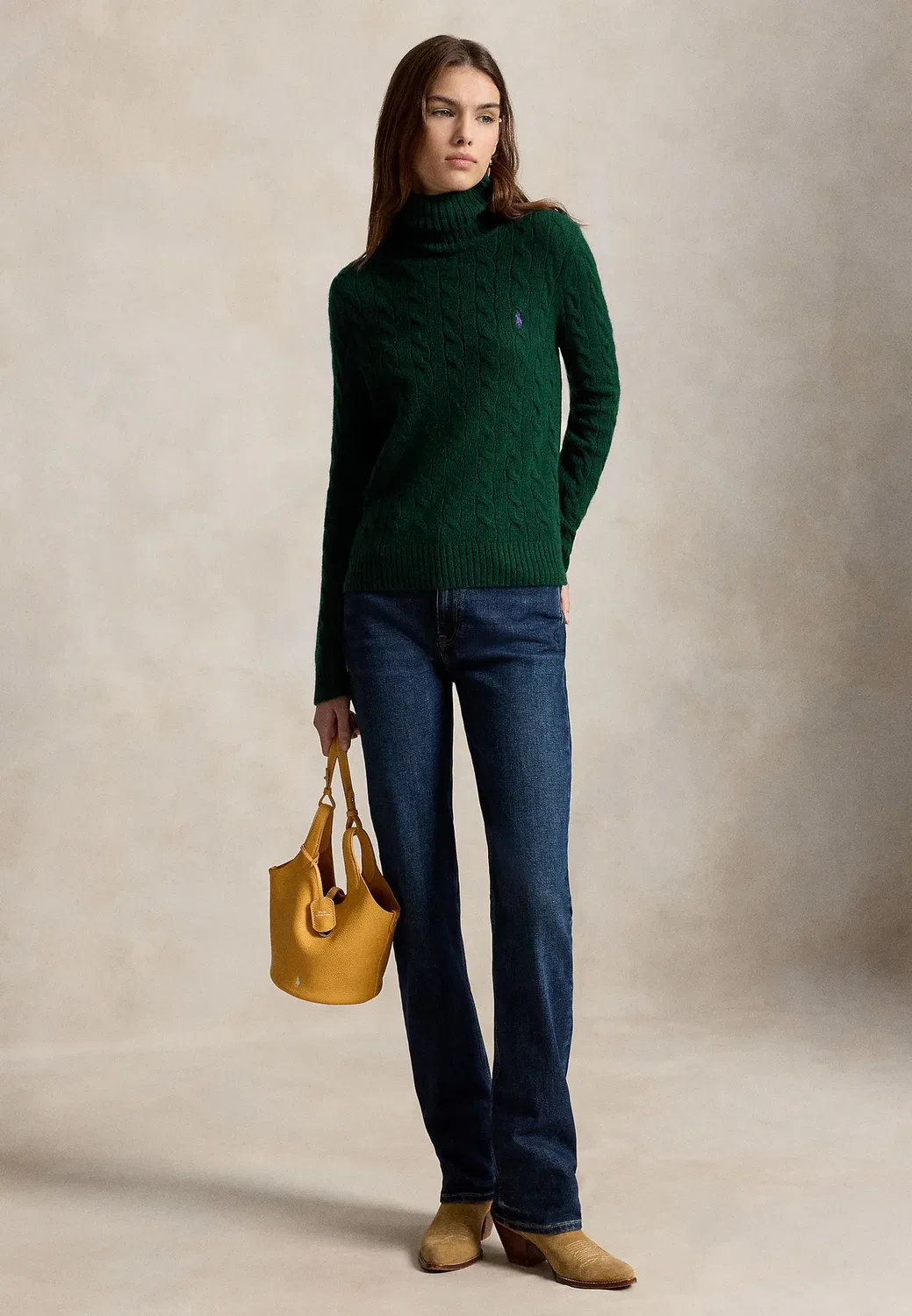 Свитер с высоким воротником из шерсти и кашемира Polo Ralph Lauren, College Green — фото 2