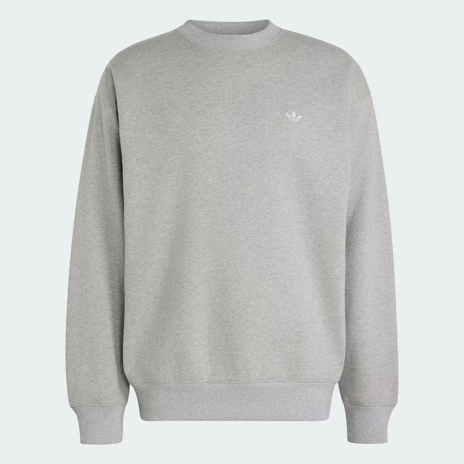 Мужской свитшот свободного кроя Trefoil Essentials Loose Crew Adidas Originals, серый меланж — фото 4