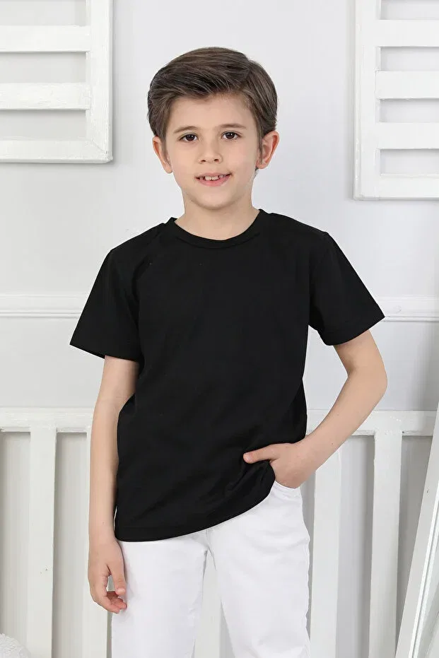 Детский комплект футболок с круглым вырезом Newkids, Black — фото 3
