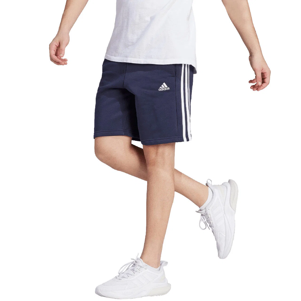 Мужские спортивные шорты с флисом adidas Essentials Fleece 3-Stripes Shorts, Navyblau — фото 3