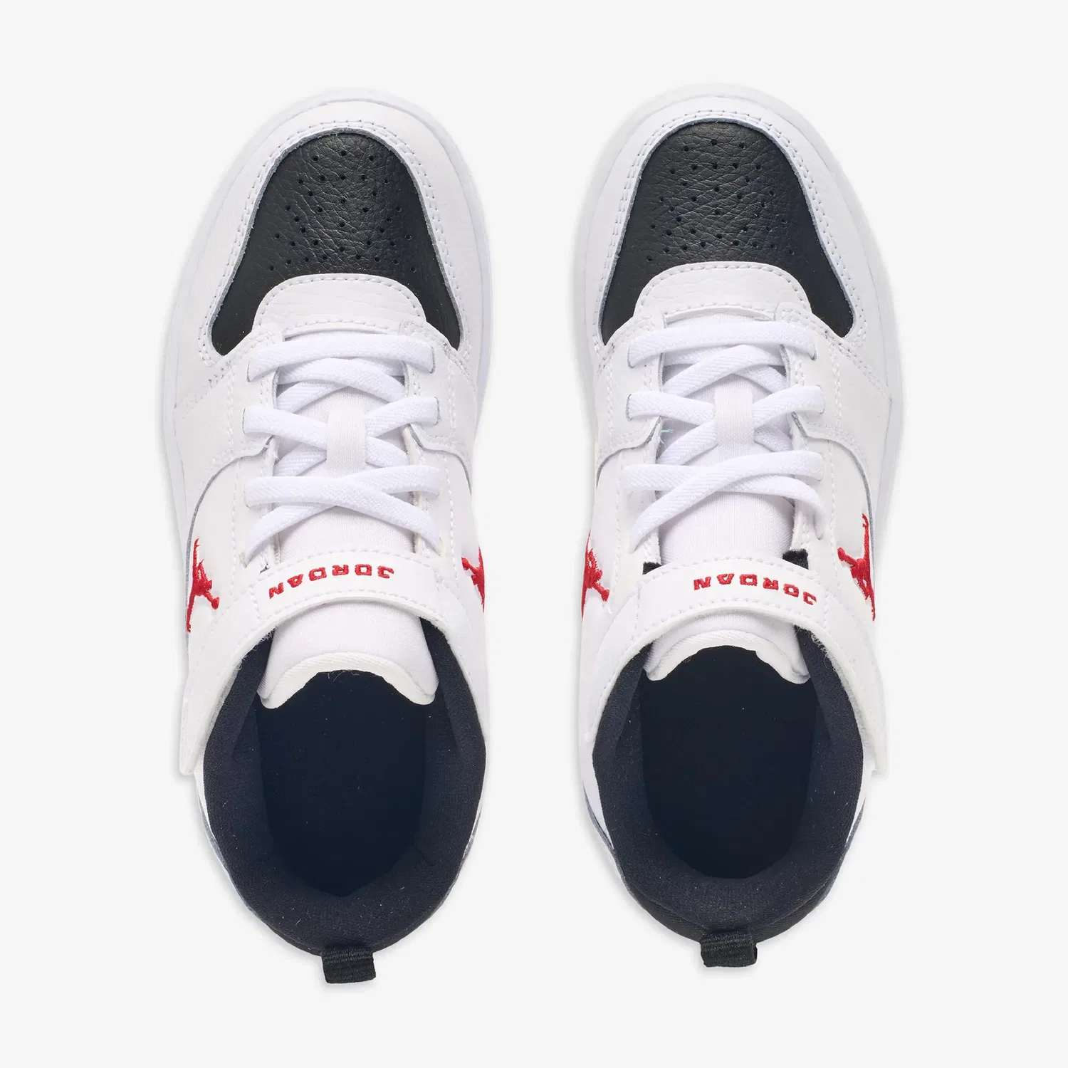 Детские низкие кроссовки Jordan Court Connect, White/Black/Red — фото 3
