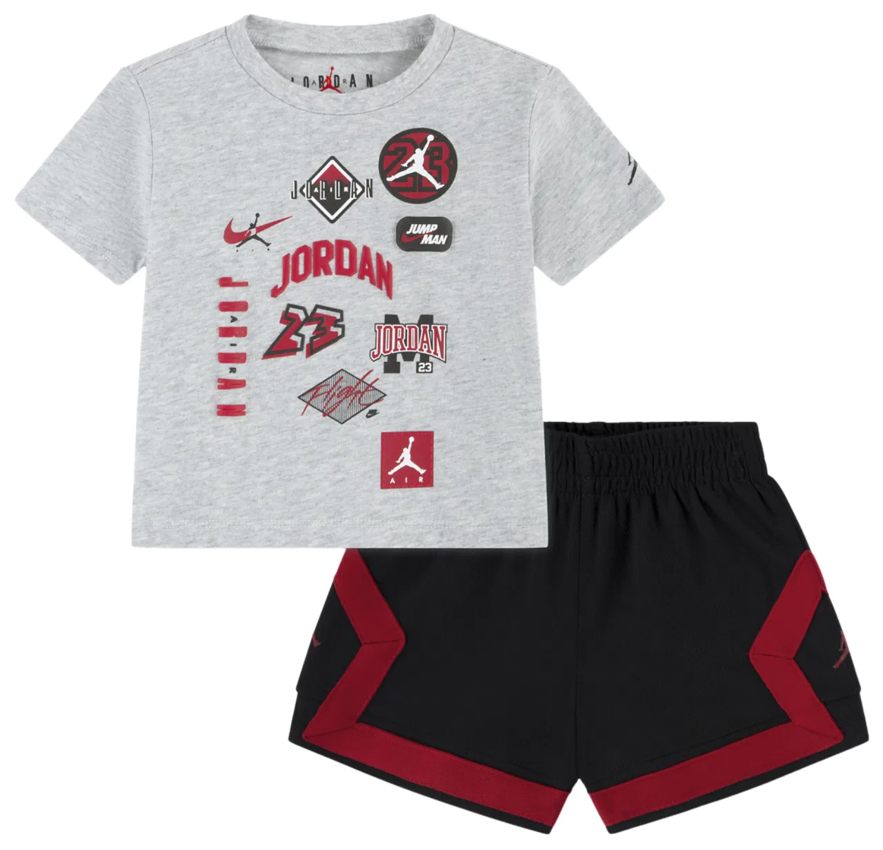 Детский комплект футболка и шорты Dynasty Patch Jordan, цвет Grey/Black