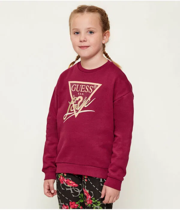 Детская толстовка для девочек хлопковая Regular Fit Guess, Bordeaux