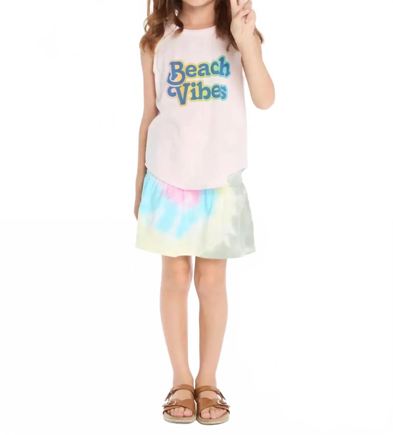 Детская юбка-шорты с воланами Rainbow Tie Dye Chaser, Rainbow Tie Dye — фото 3