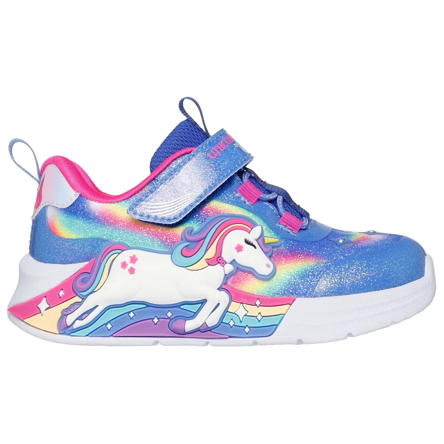 Детские кроссовки с блестками Skechers UNICORN CHASER, Blue Multicolor — фото 4