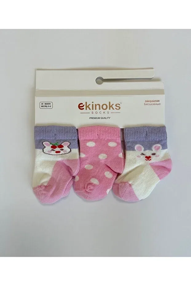 Детский комплект пинеток и носков для девочек хлопковый Basics Ekinoks, Pink