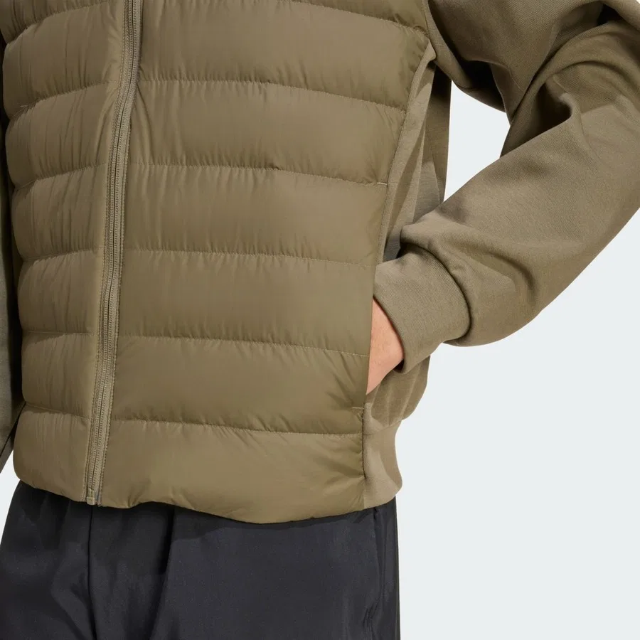 Мужская куртка с капюшоном adidas ESS LD HYB HD J, Зеленый — фото 4
