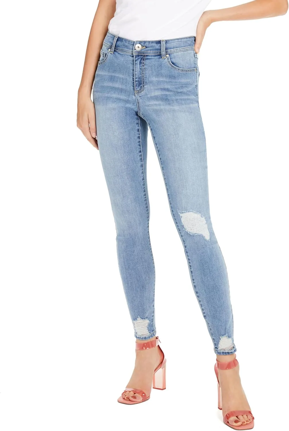 

International Concepts Mid Rise Rip Repair Skinny Jeans