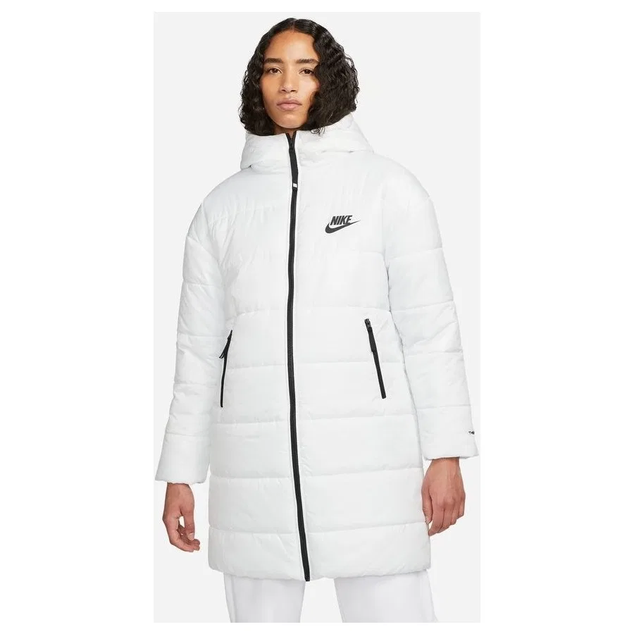 Женский длинный парка-пуховик с капюшоном Nike Sportswear Therma-FIT Repel, Белый