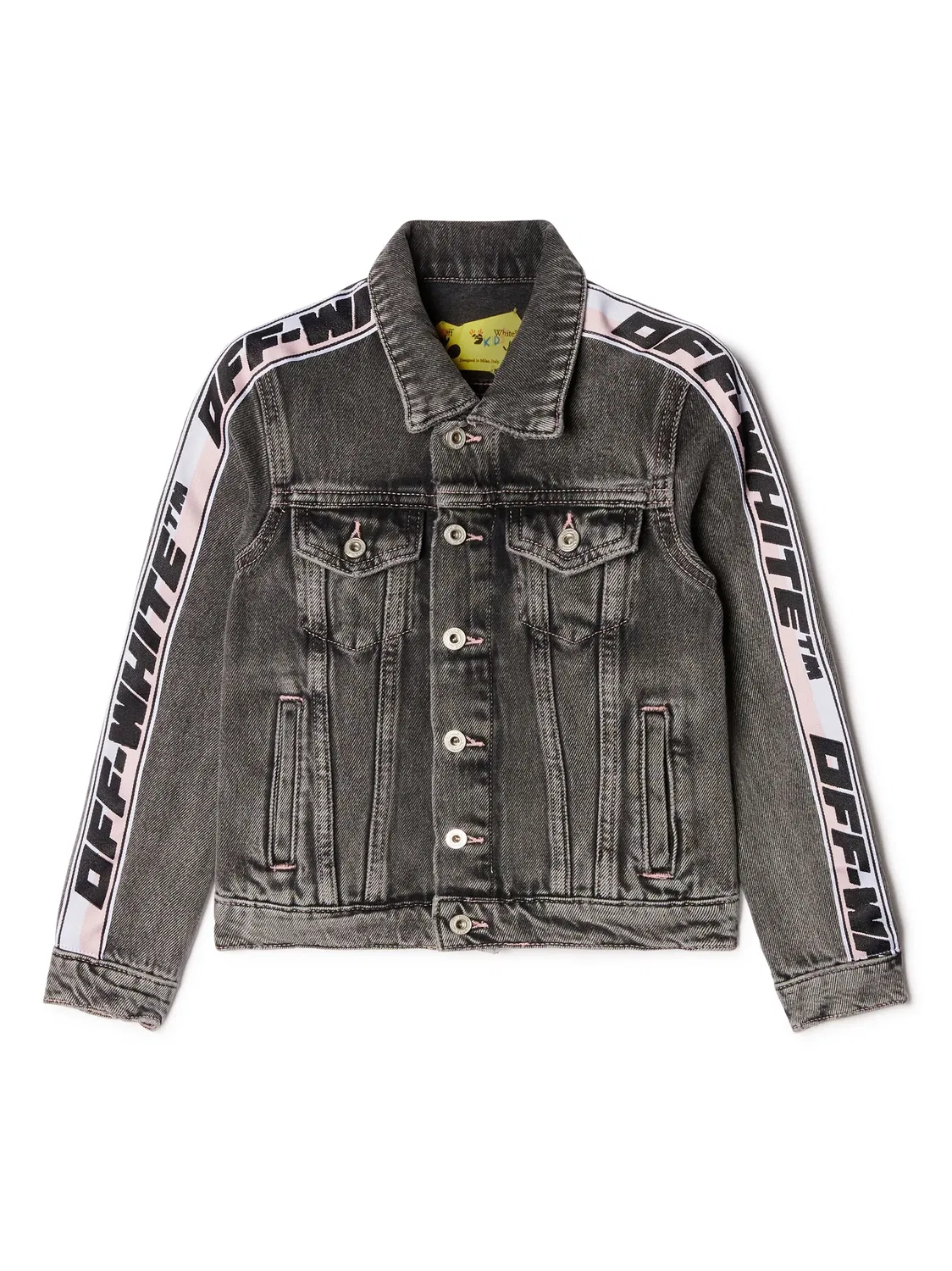 Джинсовая куртка с принтом логотипа OFF-WHITE, серый