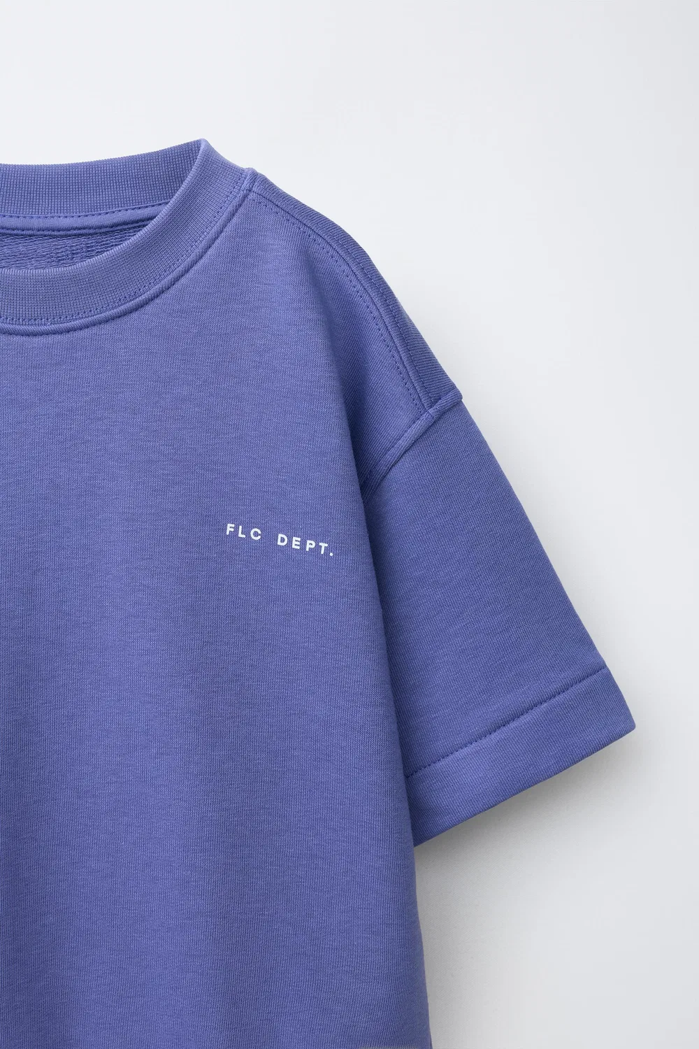Толстовка с коротким рукавом и рельефным слоганом ZARA, Mauve — фото 3