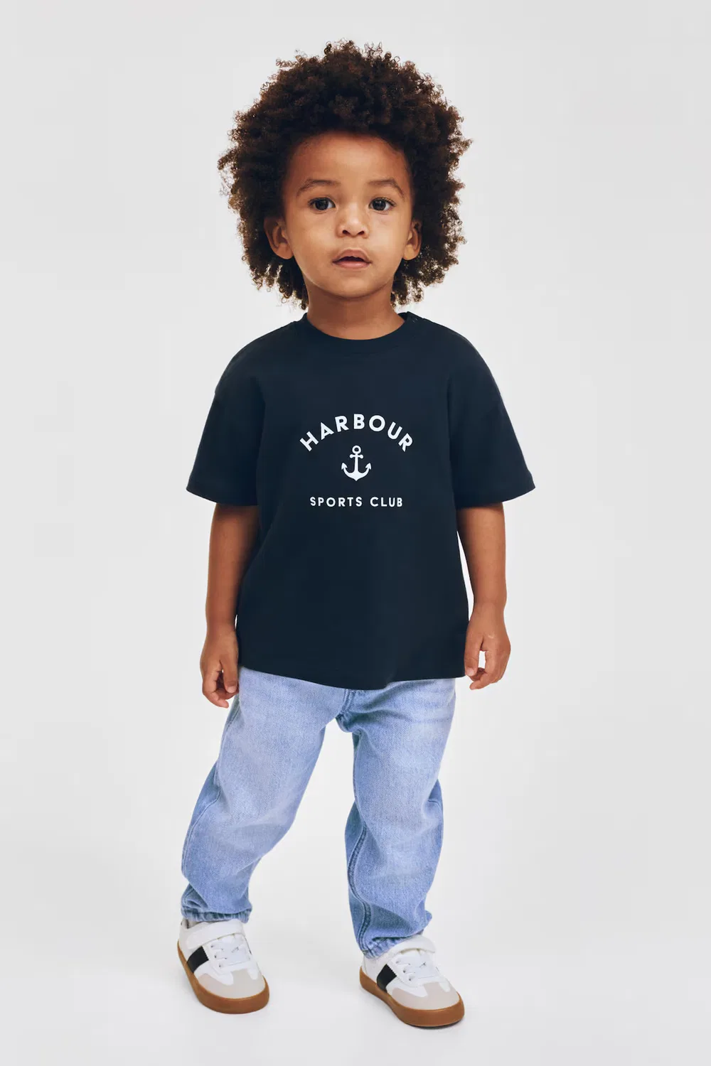 Хлопковая футболка с принтом H&M, Marineblau/Harbour — фото 3
