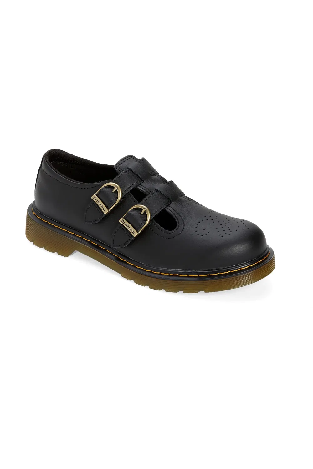 Детские туфли Dr. Martens 8065 Мэри Джейн, с перфорацией, черный