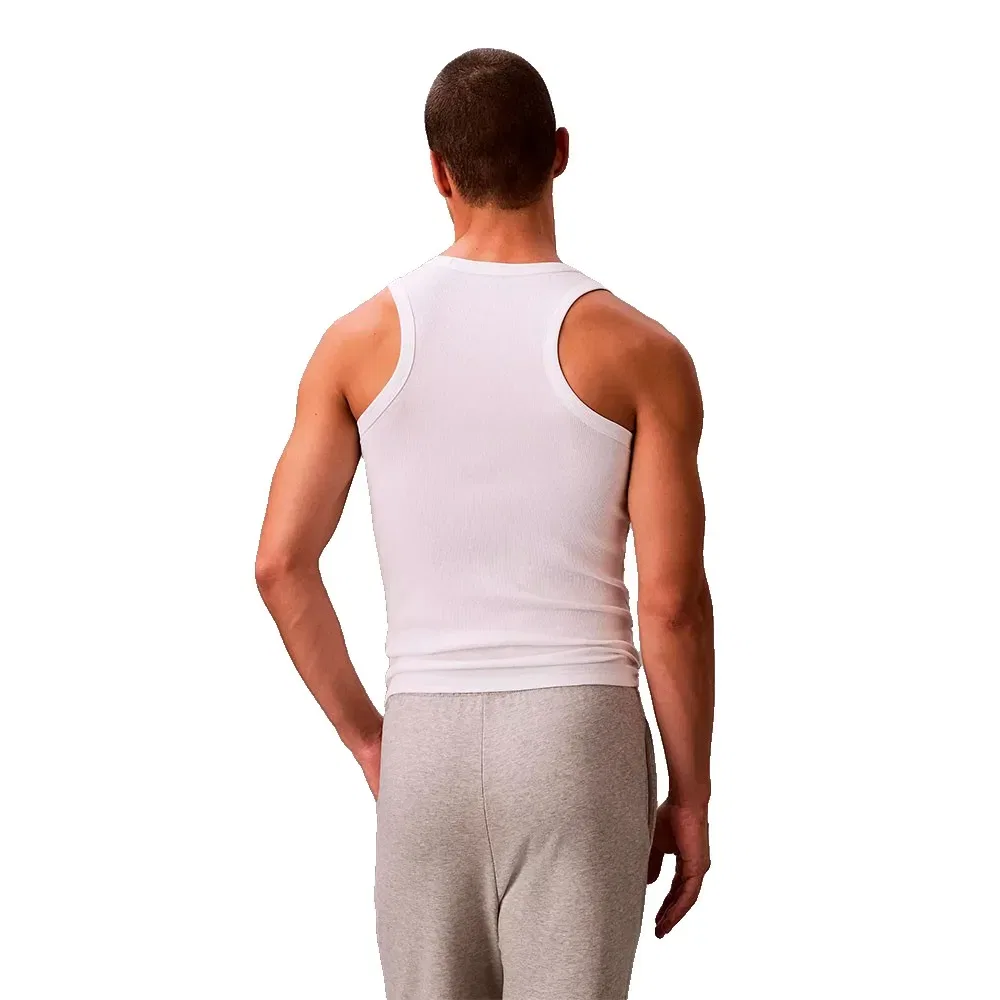 Мужская майка без рукавов с хлопковым стрейч-джерси Calvin klein, White — фото 2