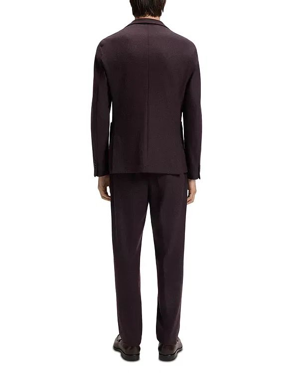 Мужской блейзер с технологичной фланелевой тканью Hanry Slim Fit Tech Flannel Jersey Unstructured Sport Coat Boss, Burgundy — фото 3