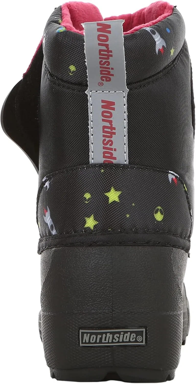 Детские зимние сапоги для девочек с утеплителем Northside Flurrie Insulated Winter Snow Boot, Black/Red — фото 4