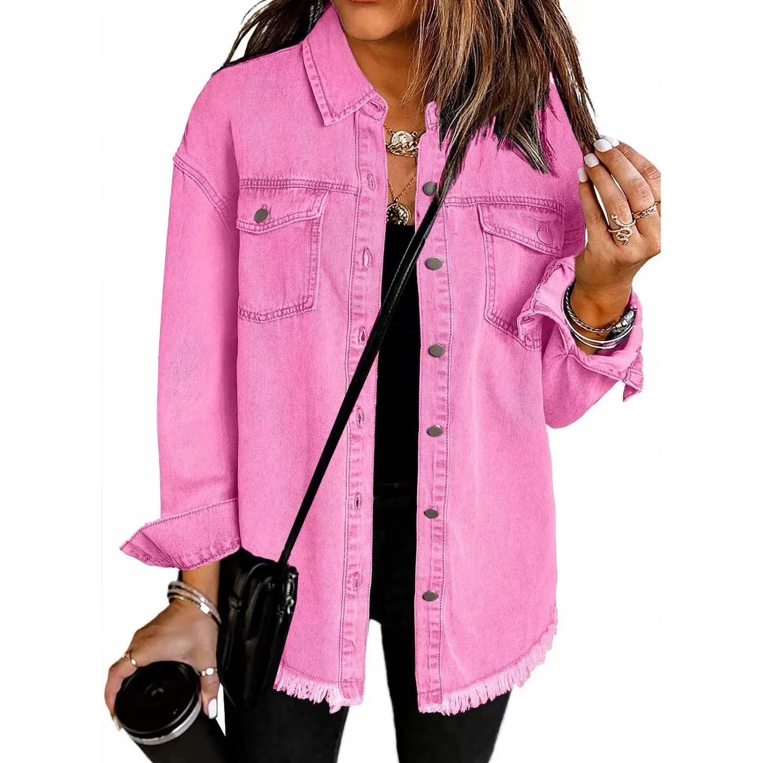 Женская джинсовая куртка Power T Shirt, Rosa Acceso — фото 2