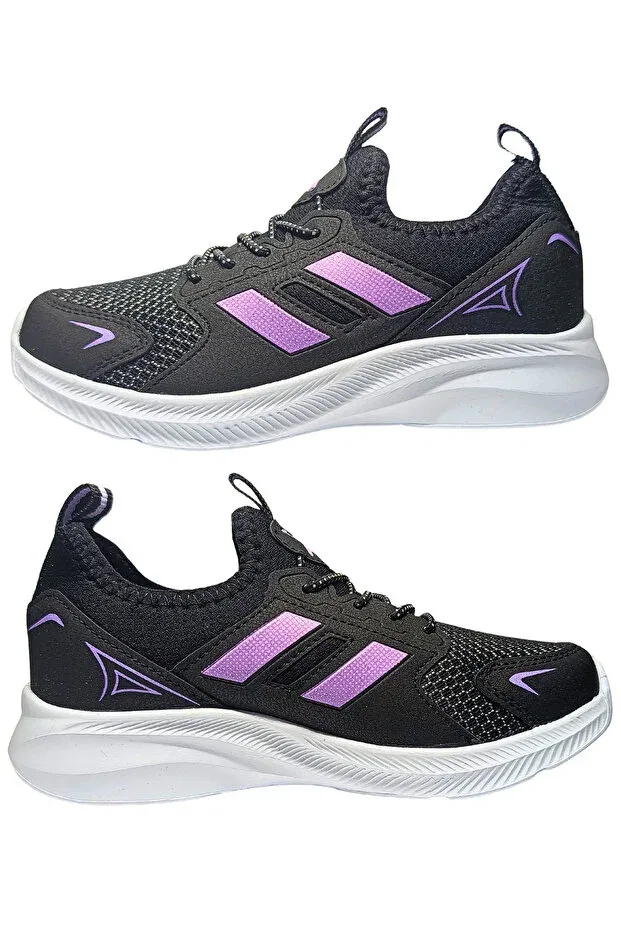 Детские спортивные туфли для девочек с ортопедической подошвой Northblue, Black, Lilac — фото 3