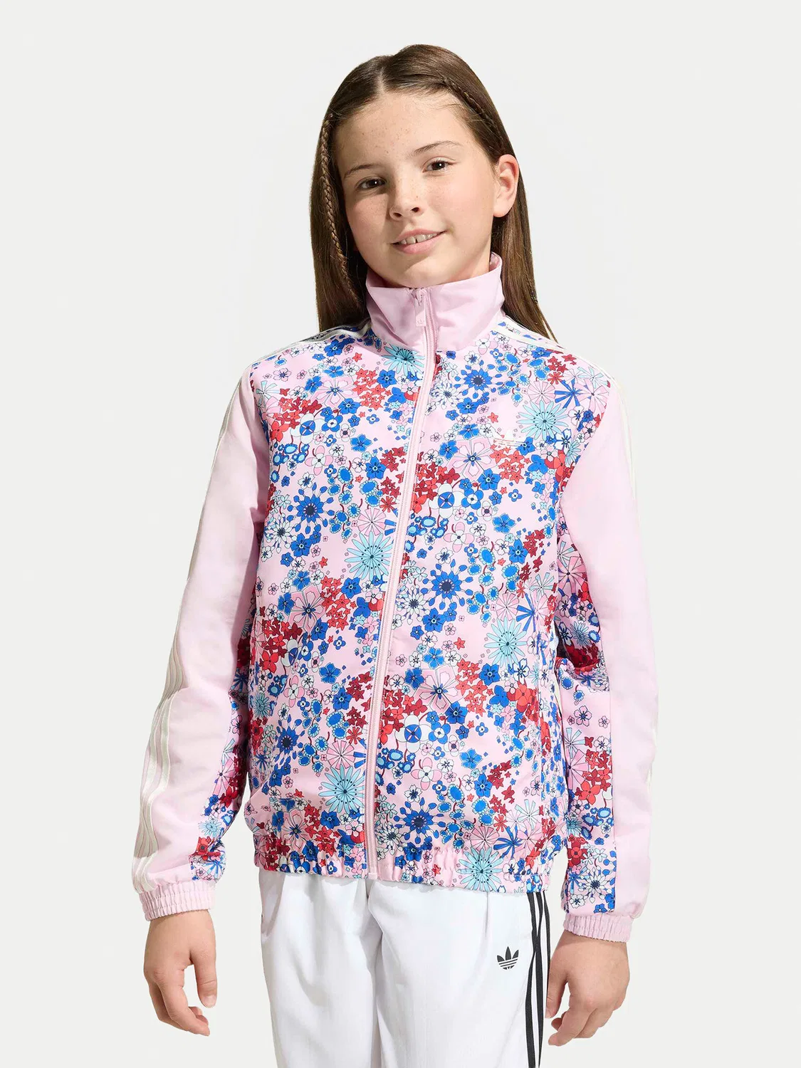Толстовка стандартного кроя для девочки Liberty London Adidas, розовый