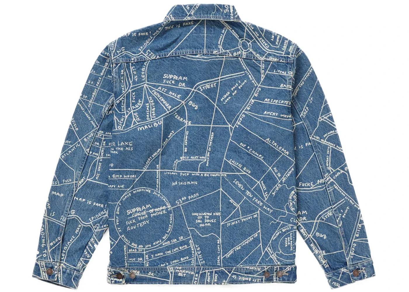 Мужская куртка-бомбер с принтом Gonz Map Supreme, Washed Blue — фото 2