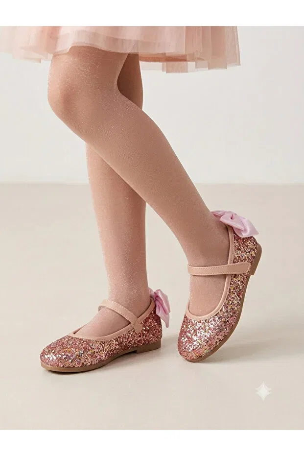 Детские балетки для девочек с бантом Pediashoes, Pink — фото 4