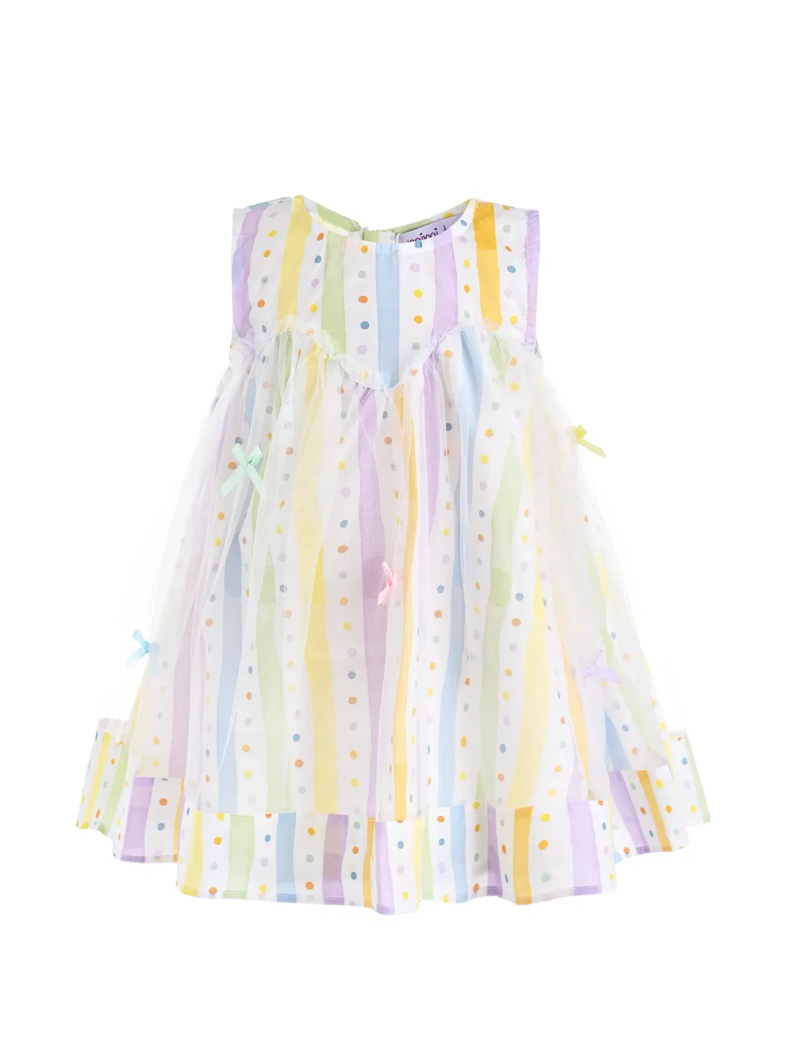 Полосатое платье с тюлем Mimi Tutu, белый