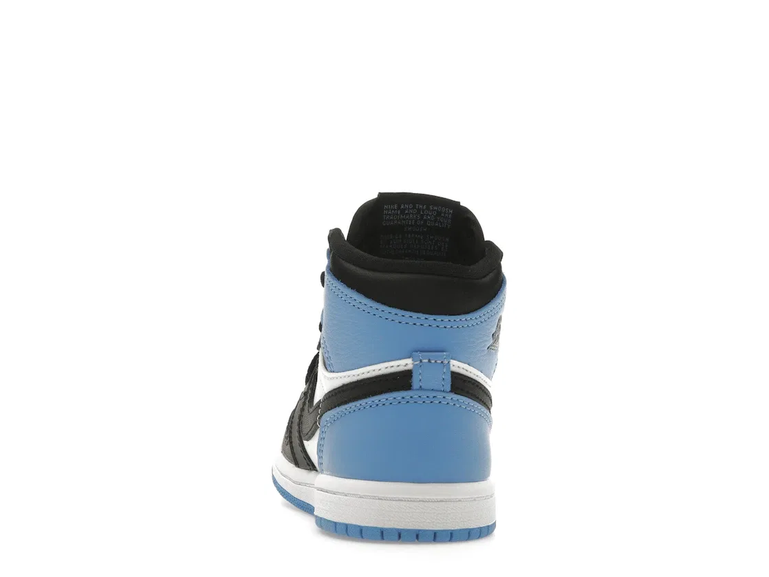 Детские кроссовки с принтом Jordan 1 Retro High OG UNC Toe Jordan, University Blue/Black/White — фото 4