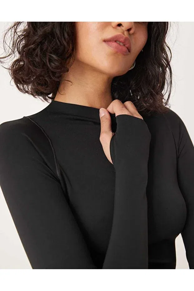 Женская футболка с длинным рукавом Zenvy Infinasoft Dri-Fit Nike, Black — фото 3