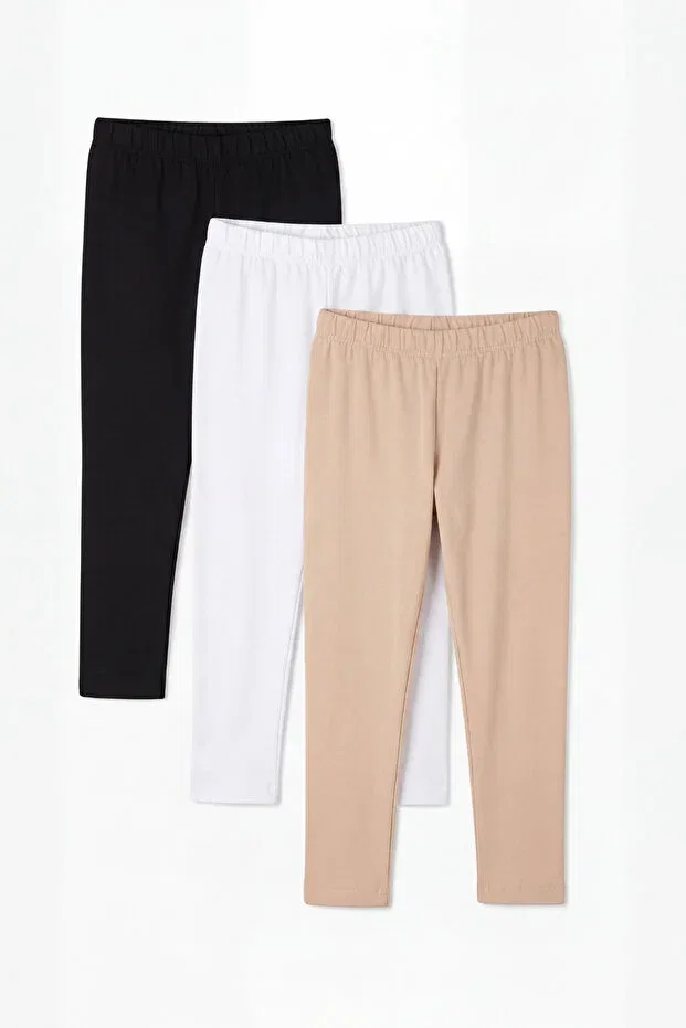 Детские леггинсы для девочек хлопковые Basic Arma Yıldız, White-Black-Skin