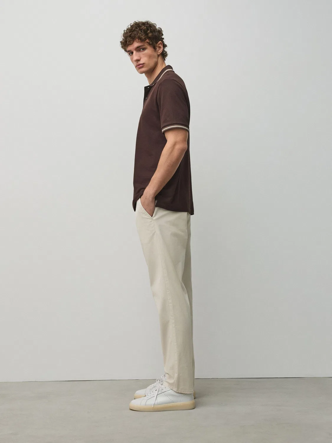 Чинос slim fit Next, Ecru White — фото 3