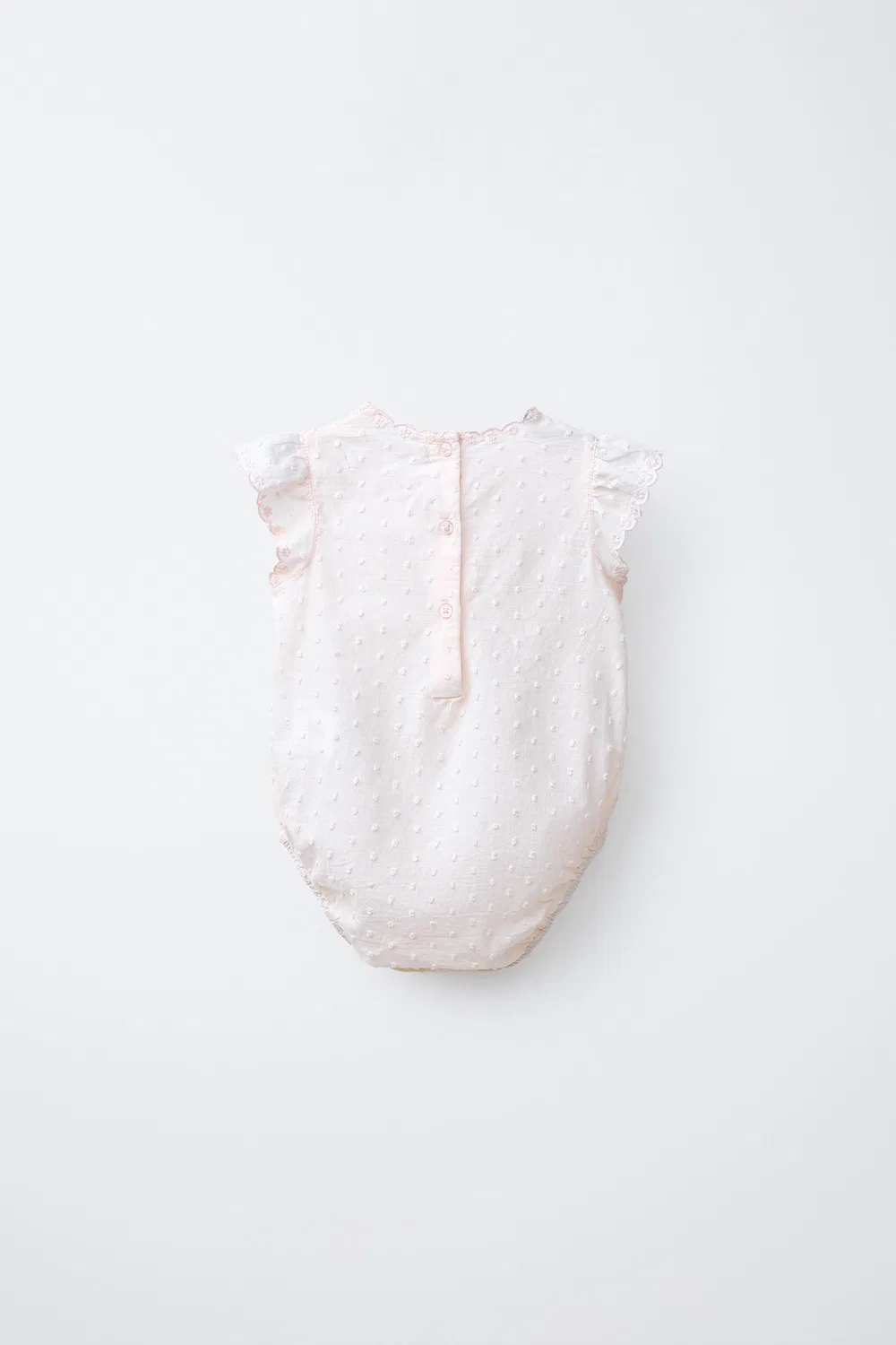Комбинезон из сетчатой ткани в горошек с вышивкой ZARA, Pale Pink — фото 2
