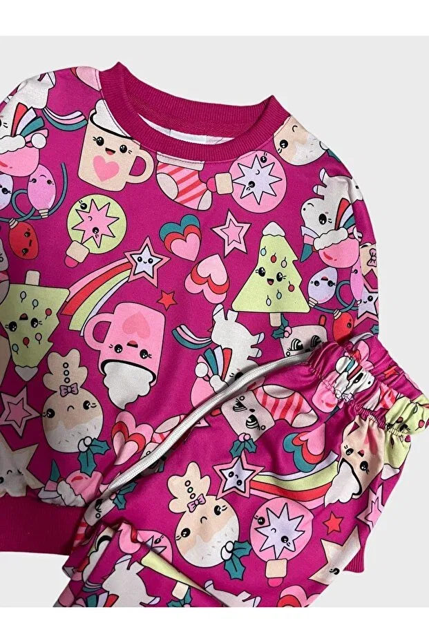 Детский спортивный костюм для девочек с принтом Heart Cup Cake Fil Kids, Pink — фото 2