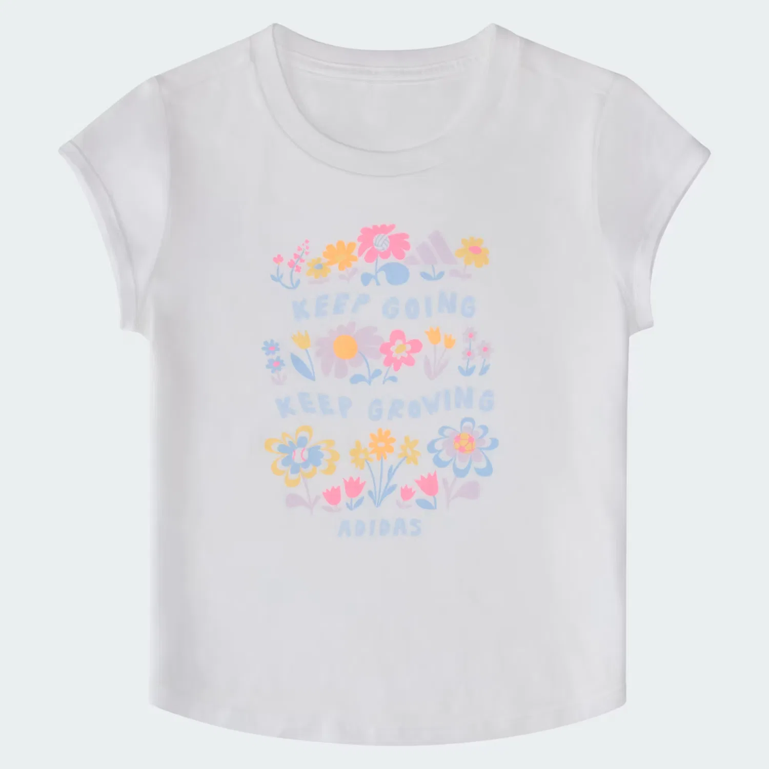 Детский комплект с принтом из футболки и шорт N Cap Sleeve Tee Woven Short Set Adidas Sportswear, белый — фото 2